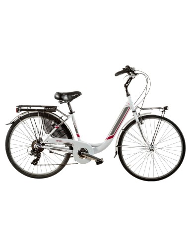 BICI ALLUMINIO DA DONNA MISURA 26 X 1,75 BICICLETTA LINEA VENERE CITY BIKE CON CAMBIO 6V COMPLETA DI ACCESSORI LUCI A LED