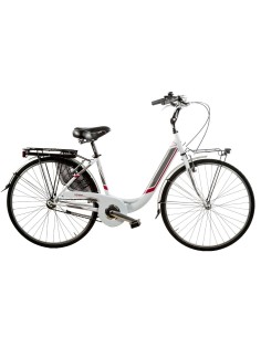 BICI IN ALLUMINIO DA DONNA MISURA 26 X 1,75 BICICLETTA LINEA VENERE CITY BIKE SENZA CAMBIO 1V COMPLETA DI ACCESSORI CON LUCI A L 2