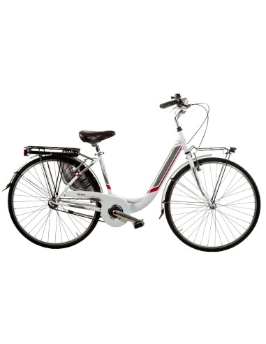BICI DA DONNA MISURA 28 BICICLETTA LINEA VENERE LUSSO CITY BIKE SENZA CAMBIO 1V COMPLETA DI ACCESSORI CON LUCI A LED