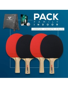 Set FAMILY Pack INDOOR (Cover Sport & 4 racchette Sport 100 & 6 P-ball 2*)