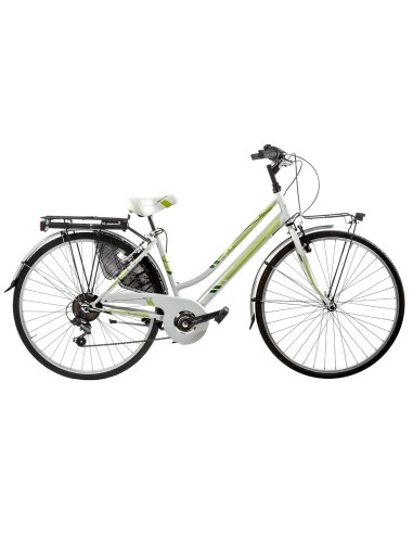 BICI DA DONNA CITY BIKE BICICLETTA MISURA 26 LINEA MOVING CAMBIO 6V MOV26D6V COMPLETA DI ACCESSORI E LUCI A LED