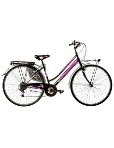 BICI DA DONNA CITY BIKE BICICLETTA MISURA 26 LINEA MOVING CAMBIO 6V MOV26D6V COMPLETA DI ACCESSORI E LUCI A LED