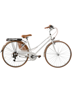 BICI MISURA 28 CITY BIKE VINTAGE LINEA SPORT RONDINE BICICLETTA DA DONNA CON CAMBIO 6V COMPLETA DI ACCESSORI LUCI A LED 2