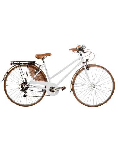 BICI MISURA 28 CITY BIKE VINTAGE LINEA SPORT PEUGEOT BICICLETTA DA DONNA CON CAMBIO 6V COMPLETA DI ACCESSORI LUCI A LED