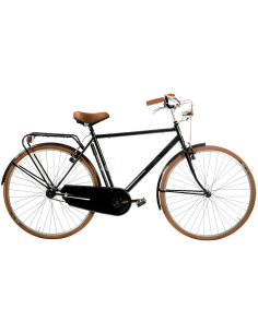 BICI MISURA 28 UOMO LINEA OLANDA RETRO BICICLETTA CITY BIKE SENZA CAMBIO MANUBRIO ALLUMINIO COMPLETA DI ACCESSORI E LUCI A LED