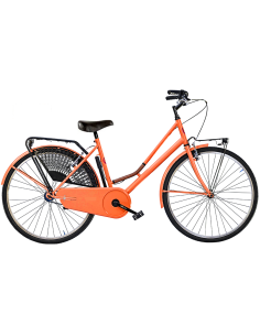 BICI DA DONNA LINEA OLANDA BICICLETTA CITY BIKE OL26 SENZA CAMBIO 1V COMPLETA DI ACCESSORI CON LUCI A LED