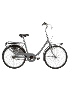 BICI RICHIUDIBILE MISURA 24 BICICLETTA PIEGHEVOLE STILE GRAZIELLA UNISEX PER ADULTI GRZ24 COMPLETA DI ACCESSORI CON LUCI A LED 2