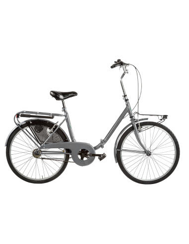 BICI RICHIUDIBILE MISURA 24 BICICLETTA PIEGHEVOLE STILE GRAZIELLA UNISEX PER ADULTI GRZ24 COMPLETA DI ACCESSORI CON LUCI A LED