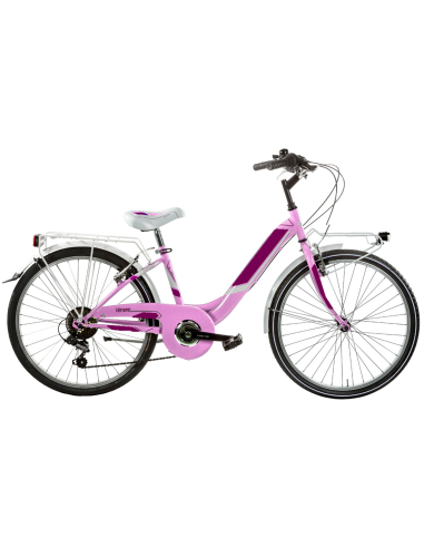 BICI DA BAMBINA LINEA VENERE BIMBA MISURA 24 CAMBIO 6V BICICLETTA DA RAGAZZA VEN24CC CITY BIKE COMPLETA DI ACCESSORI