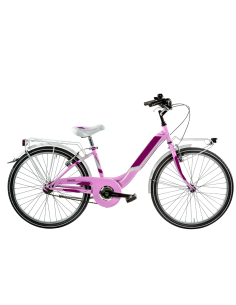 BICI DA BAMBINA LINEA VENERE BIMBA MISURA 24 SENZA CAMBIO 1V BICICLETTA DA RAGAZZA VEN24SC CITY BIKE COMPLETA DI ACCESSORI