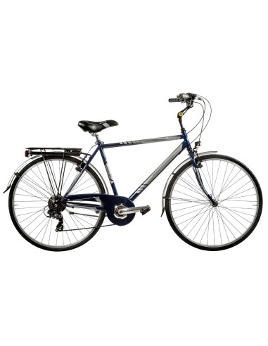 BICI DA UOMO CITY BIKE BICICLETTA MISURA 28 LINEA MOVING LUSSO CAMBIO 6V MOV28U6VL COMPLETA DI ACCESSORI E LUCI A LED