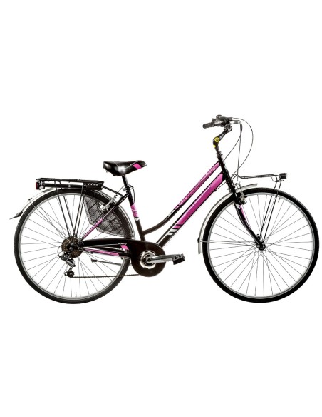 BICI DA DONNA CITY BIKE BICICLETTA MISURA 26 LINEA MOVING LUSSO CAMBIO 6V MOV26D6VL COMPLETA DI ACCESSORI E LUCI A LED