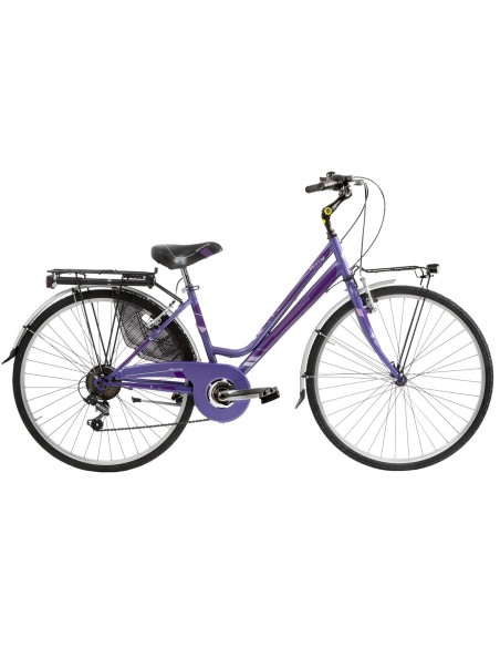BICI DA DONNA CITY BIKE BICICLETTA MISURA 26 LINEA MOVING LUSSO CAMBIO 6V MOV26D6VL COMPLETA DI ACCESSORI E LUCI A LED
