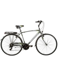 BICI DA UOMO CITY BIKE TELAIO IN ALLUMINIO BICICLETTA MISURA 28 LINEA EGO CAMBIO 21V EGO21V COMPLETA DI ACCESSORI E LUCI A LED