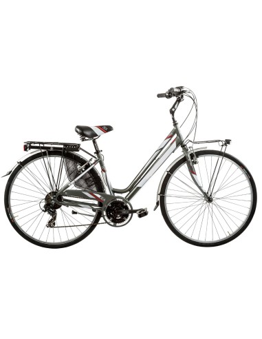 BICI DA DONNA CITY BIKE TELAIO IN ALLUMINIO BICICLETTA MISURA 28 LINEA DEA CAMBIO 21V DEA21V COMPLETA DI ACCESSORI E LUCI A LED