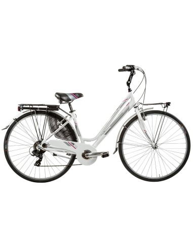 BICI DA DONNA CITY BIKE TELAIO IN ALLUMINIO BICICLETTA MISURA 28 LINEA DEA CAMBIO 6V DEA28D6V COMPLETA DI ACCESSORI E LUCI A LED