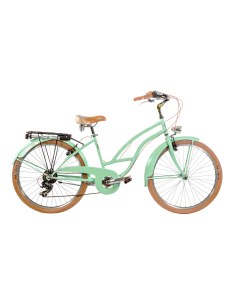 BICI DA DONNA MISURA 26 CITY BIKE BICICLETTA CRUISER STILE AMERICANO CON CAMBIO 6V COMPLETA DI ACCESSORI LUCI A LED