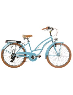 BICI DA DONNA MISURA 26 CITY BIKE BICICLETTA CRUISER STILE AMERICANO CON CAMBIO 6V COMPLETA DI ACCESSORI LUCI A LED 2
