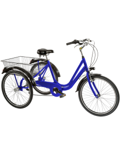 BICI A TRE RUOTE MISURA 24 BICICLETTA UNISEX TR24 CON CAMBIO 6V TELAIO IN ALLUMINIO COMPLETA DI ACCESSORI E LUCI A LED