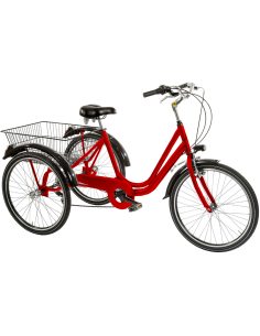 BICI A TRE RUOTE MISURA 24 BICICLETTA UNISEX TR24 CON CAMBIO 6V TELAIO IN ALLUMINIO COMPLETA DI ACCESSORI E LUCI A LED