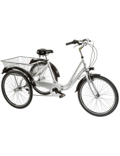 BICI A TRE RUOTE MISURA 24 BICICLETTA UNISEX TR24 CON CAMBIO 6V TELAIO IN ALLUMINIO COMPLETA DI ACCESSORI E LUCI A LED 2