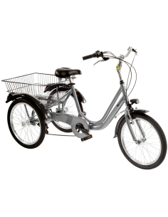 BICI A TRE RUOTE MISURA 20 BICICLETTA UNISEX TR20 CON CAMBIO 6V TELAIO IN ALLUMINIO COMPLETA DI ACCESSORI E LUCI A LED