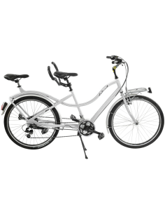 BICI MISURA 26 DOPPIO POSTO TELAIO IN ALLUMINIO BICICLETTA LINEA TANDEM BIBICI CAMBIO 21V COMPLETA DI ACCESSORI CON LUCI A LED 2