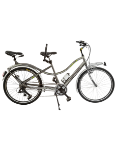 BICI MISURA 26 DOPPIO POSTO TELAIO IN ALLUMINIO BICICLETTA LINEA TANDEM BIBICI CAMBIO 21V COMPLETA DI ACCESSORI CON LUCI A LED