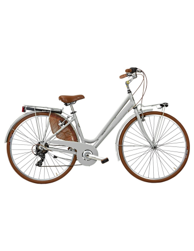 BICI DONNA TELAIO ALLUMINIO LINEA VINTAGE MISURA 28 BICICLETTA CAMBIO 6V CITY BIKE VINTAGE COMPLETA DI ACCESSORI FINITURE MARRON