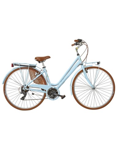 BICI DONNA TELAIO ALLUMINIO LINEA VINTAGE MISURA 28 BICICLETTA CAMBIO 21V CITY BIKE VINTAGE COMPLETA ACCESSORI DETTAGLI MARRONI