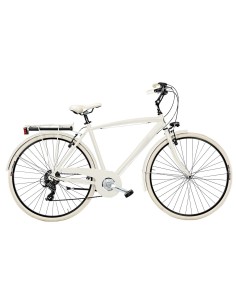 BICI UOMO TELAIO ALLUMINIO LINEA COTTAGE MISURA 28 BICICLETTA CAMBIO 6V CITY BIKE VINTAGE COMPLETA DI ACCESSORI FINITURE PANNA 2