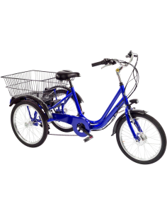 BICI E-BIKE A TRE RUOTE MISURA 20 CAMBIO 6V E-TR20 MOTORE E BATTERIA ANSMANN 250W 36V 11.4AH TRICILCLETTA IN ALLUMINIO