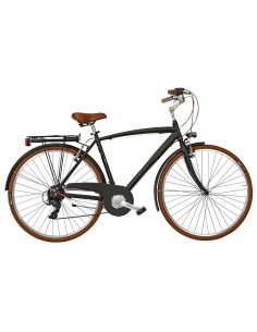 BICI UOMO TELAIO ALLUMINIO LINEA VINTAGE MISURA 28 BICICLETTA CAMBIO 21V CITY BIKE VINTAGE COMPLETA ACCESSORI DETTAGLI MARRONI
