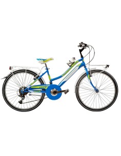 BICI DA RAGAZZA MOUNTAIN BIKE 24 MTB LINCY BICICLETTA LY24C6V CON CAMBIO 6V COMPLETA DI ACCESSORI CON LUCI A LED