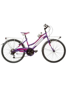 BICI DA RAGAZZA MOUNTAIN BIKE 24 MTB LINCY BICICLETTA LY24C18V CON CAMBIO 18V COMPLETA DI ACCESSORI CON LUCI A LED
