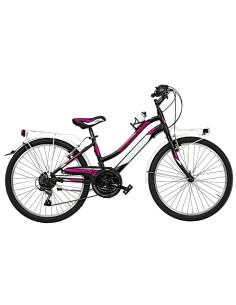 BICI DA RAGAZZA IN ALLUMINIO LY24AC18V BICICLETTA MOUNTAIN BIKE MISURA 24 LINCY CAMBIO 18V COMPLETA DI ACCESSORI E LUCI A LED