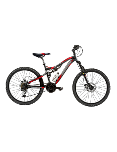 BICI UOMO MTB TELAIO ALLUMINIO MISURA 26 FULL MOUNTAIN BIKE AERO 21V AERO26-D FRENO DISCO MECCANICO DOPPIA AMMORTIZZATA 2