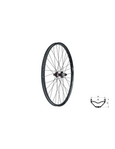 Wheel rear KLS VALOR 3 DSC R, 28/29", black