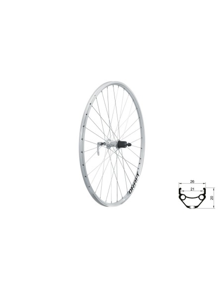 Wheel rear KLS DRAFT V-brake R, 28/29", silver