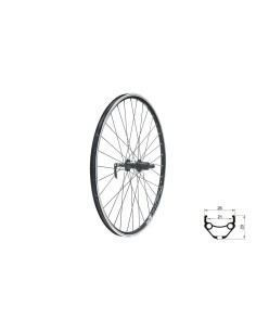 Wheel rear KLS DRAFT V-brake R, 28/29", black
