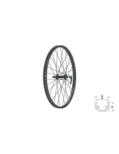 Wheel front KLS WASPER V-brake F, 24", black