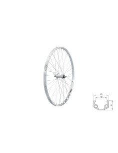 Wheel front KLS EVENT V-brake F, 26", silver