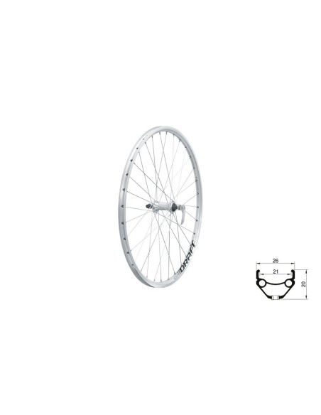 Wheel front KLS DRAFT V-brake F, 26", silver