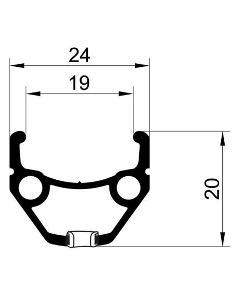 CERCHIO 26 MTB 36F V-BR REMERX L-719 NERO C/BUSS
