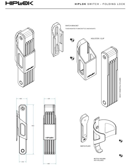 LUCCHETTO HIPLOK SWITCH PIEGHEVOLE NERO