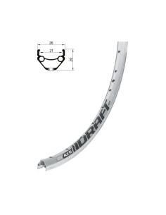 Rim KLS DRAFT CNC, 36H, 1 Eylet, AV, 28"/29" silver