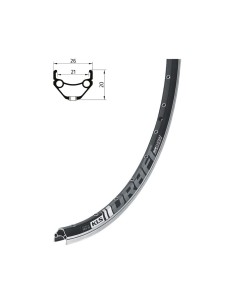 Rim KLS DRAFT CNC, 32H, 1 Eylet, AV, 28"/29" black