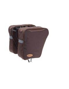 Borse laterali Bonin in poliestere marroni con ganci, misure cm (l x p x a) 33 x 11 x 34. Capacità totale 30 lt
