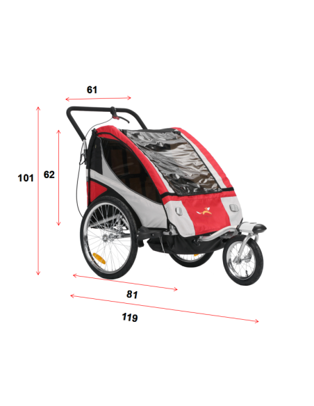 CARRELLO PORTA BIMBO/JOG/PASS NCAB DLX R/G/N