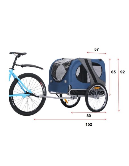 CARRELLO PORTA ANIMALI NPET BLU/GRIGIO 20'